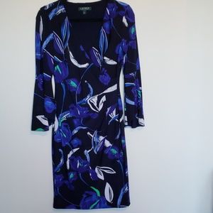 LRL Blue V-neck Dress Size 0
